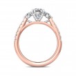 FlyerFit® 18K Pink Gold Shank And White Gold Top Three Stone Engagement Ring