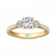 FlyerFit® 14K Yellow Gold Three Stone Engagement Ring