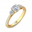 FlyerFit® 14K Yellow Gold Three Stone Engagement Ring