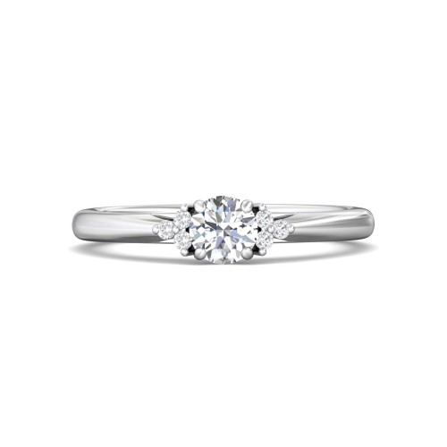 FlyerFit&reg; 18K White Gold Three Stone Engagement Ring