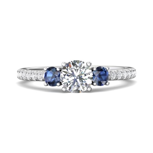 FlyerFit&reg; Platinum Three Stone Engagement Ring