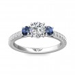 FlyerFit® Platinum Three Stone Engagement Ring