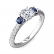 FlyerFit® Platinum Three Stone Engagement Ring