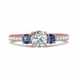 FlyerFit® 18K Pink Gold Three Stone Engagement Ring
