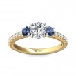 FlyerFit® 14K Yellow and 14K White Gold Three Stone Engagement Ring