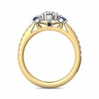 FlyerFit® 14K Yellow and 14K White Gold Three Stone Engagement Ring