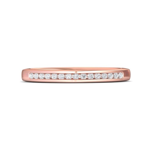 FlyerFit&reg; 18K Pink Gold Channel  Wedding Band