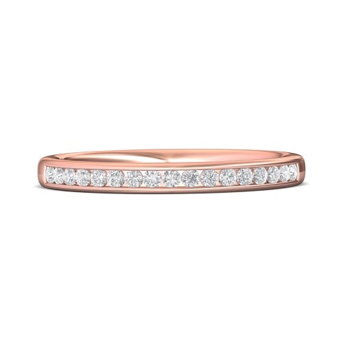 FlyerFit&reg; 18K Pink Gold Channel  Wedding Band