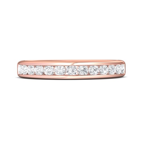FlyerFit&reg; 18K Pink Gold Channel  Wedding Band