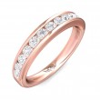 FlyerFit® 18K Pink Gold Channel  Wedding Band