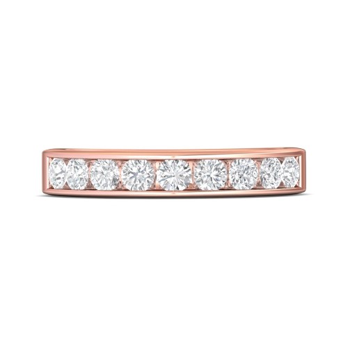 FlyerFit&reg; 18K Pink Gold Channel  Wedding Band