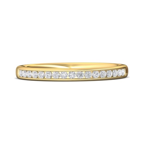 FlyerFit&reg; 14K Yellow Gold Channel  Wedding Band