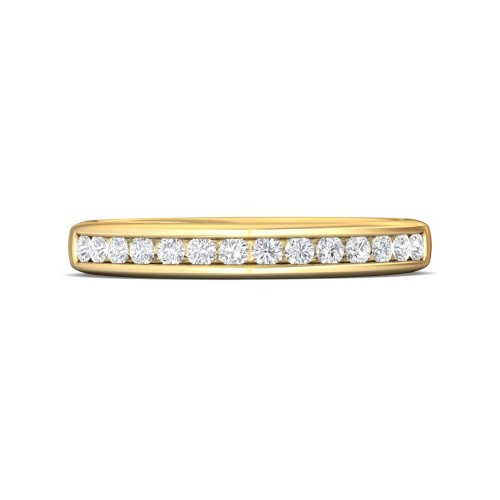 FlyerFit&reg; 14K Yellow Gold Channel  Wedding Band