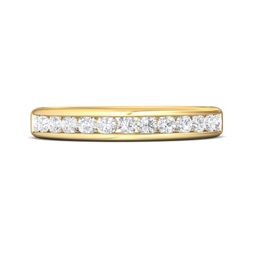 FlyerFit&reg; 14K Yellow Gold Channel  Wedding Band