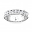 FlyerFit® 18K White Gold Vintage Wedding Band