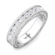 FlyerFit® 18K White Gold Vintage Wedding Band