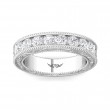FlyerFit® 18K White Gold Vintage Wedding Band