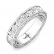 FlyerFit® 18K White Gold Vintage Wedding Band