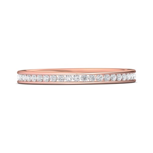 FlyerFit&reg; 18K Pink Gold Eternity Wedding Band