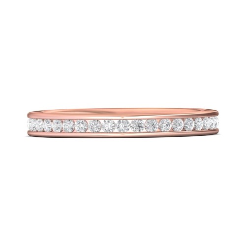 FlyerFit&reg; 14K Pink Gold Eternity Wedding Band