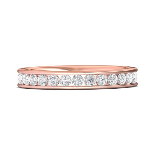FlyerFit&reg; 14K Pink Gold Eternity Wedding Band