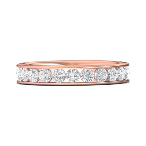 FlyerFit&reg; 18K Pink Gold Eternity Wedding Band