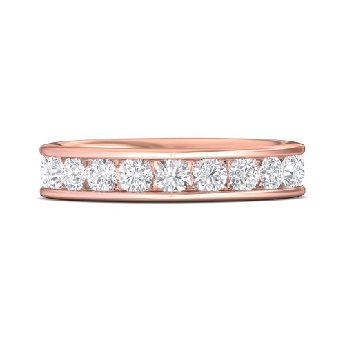 FlyerFit&reg; 14K Pink Gold Eternity Wedding Band