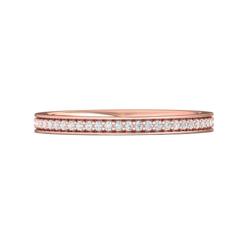 FlyerFit&reg; 18K Pink Gold Eternity Wedding Band