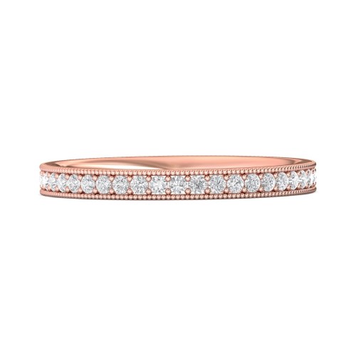FlyerFit&reg; 18K Pink Gold Eternity Wedding Band