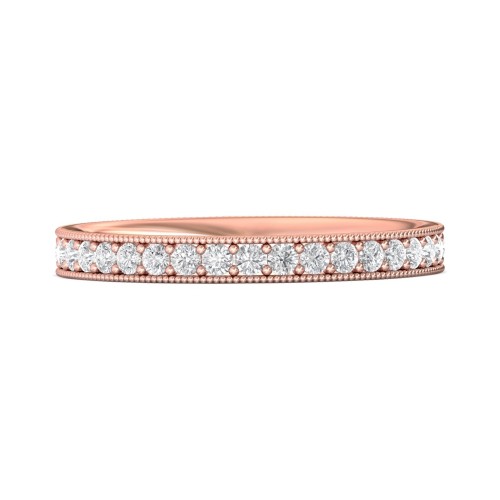 FlyerFit&reg; 18K Pink Gold Eternity Wedding Band