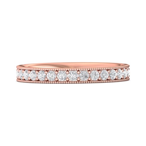 FlyerFit&reg; 18K Pink Gold Eternity Wedding Band