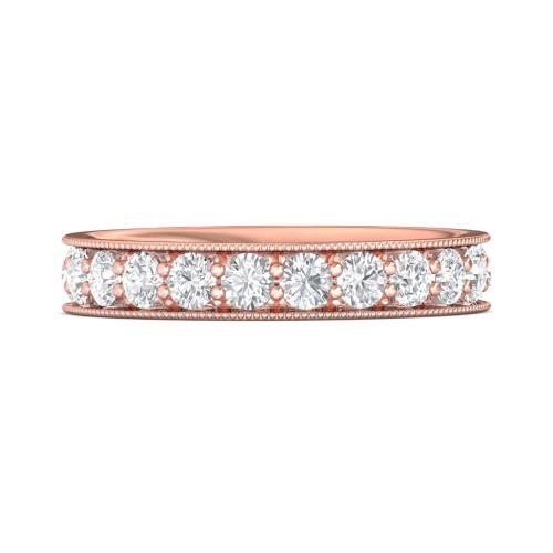 FlyerFit&reg; 18K Pink Gold Eternity Wedding Band