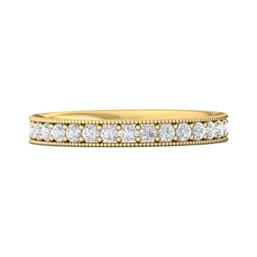 FlyerFit&reg; 18K Yellow Gold Eternity Wedding Band