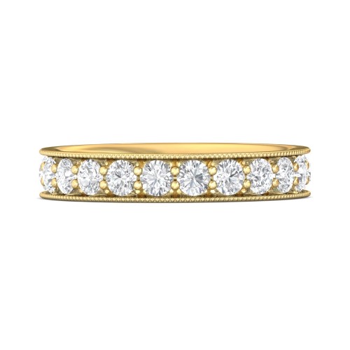 FlyerFit&reg; 18K Yellow Gold Eternity Wedding Band
