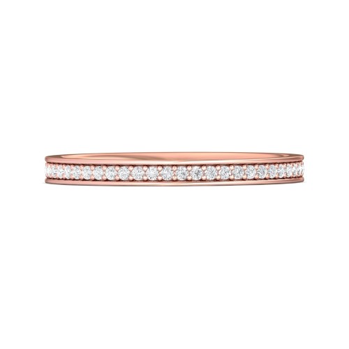 FlyerFit&reg; 14K Pink Gold Eternity Wedding Band