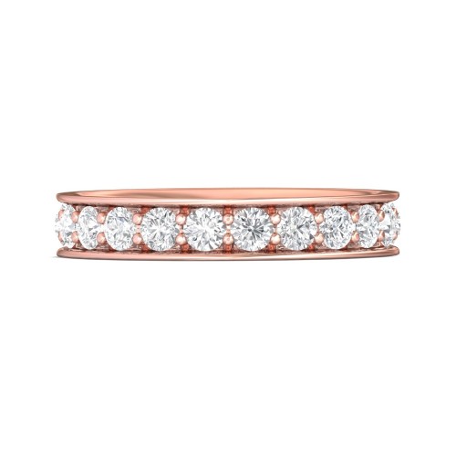 FlyerFit&reg; 14K Pink Gold Eternity Wedding Band
