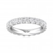 FlyerFit® 14K White Gold Micropave Cutdown Wedding Band