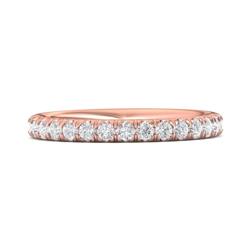 FlyerFit&reg; 18K Pink Gold Eternity Wedding Band