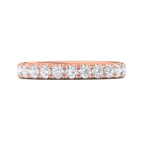 FlyerFit&reg; 14K Pink Gold Eternity Wedding Band