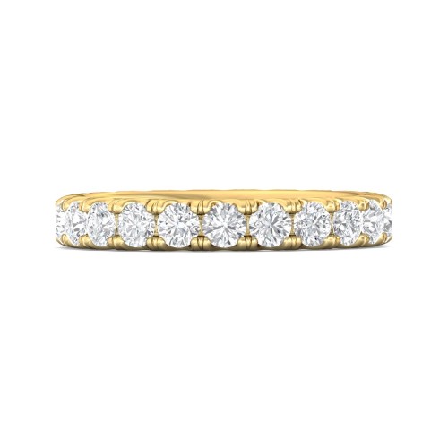 FlyerFit&reg; 18K Yellow Gold Micropave Cutdown Wedding Band
