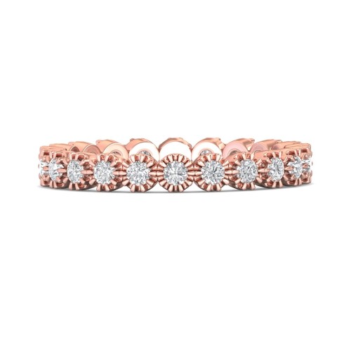 FlyerFit&reg; 18K Pink Gold Stackers Wedding Band