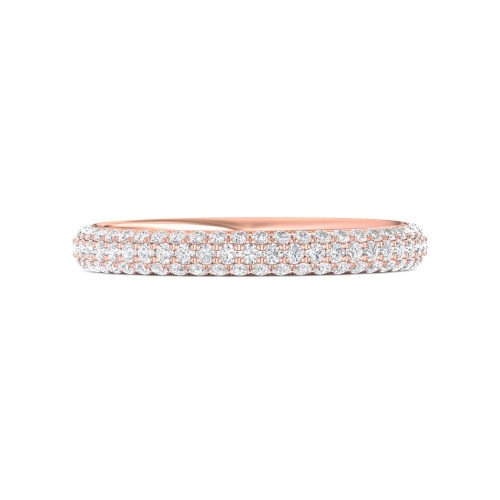 FlyerFit&reg; 14K Pink Gold Eternity Wedding Band