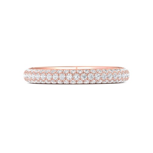 FlyerFit&reg; 18K Pink Gold Eternity Wedding Band