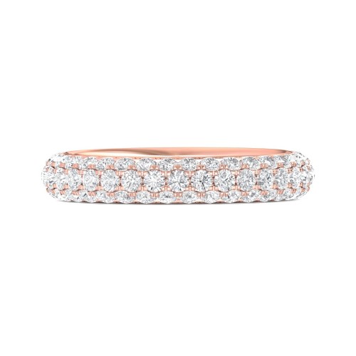 FlyerFit&reg; 18K Pink Gold Eternity Wedding Band