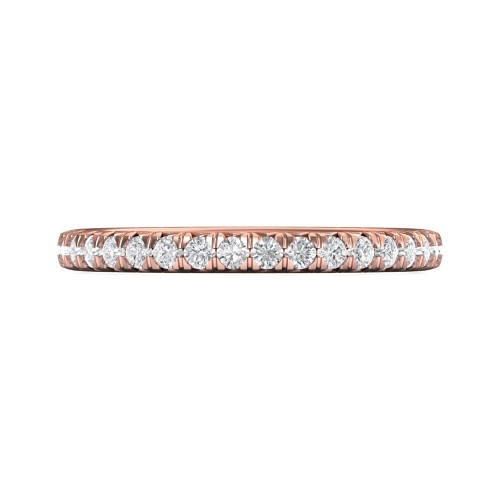 FlyerFit&reg; 18K Pink Gold Eternity Wedding Band