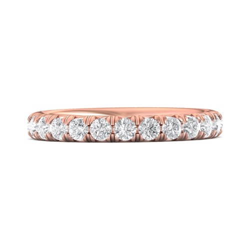 FlyerFit&reg; 18K Pink Gold Eternity Wedding Band