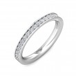 FlyerFit® 18K White Gold Micropave Bead Set Wedding Band