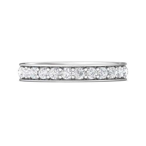 FlyerFit&reg; Platinum Micropave Bead Set Wedding Band
