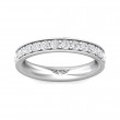 FlyerFit® 18K White Gold Micropave Bead Set Wedding Band