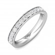 FlyerFit® 18K White Gold Micropave Bead Set Wedding Band